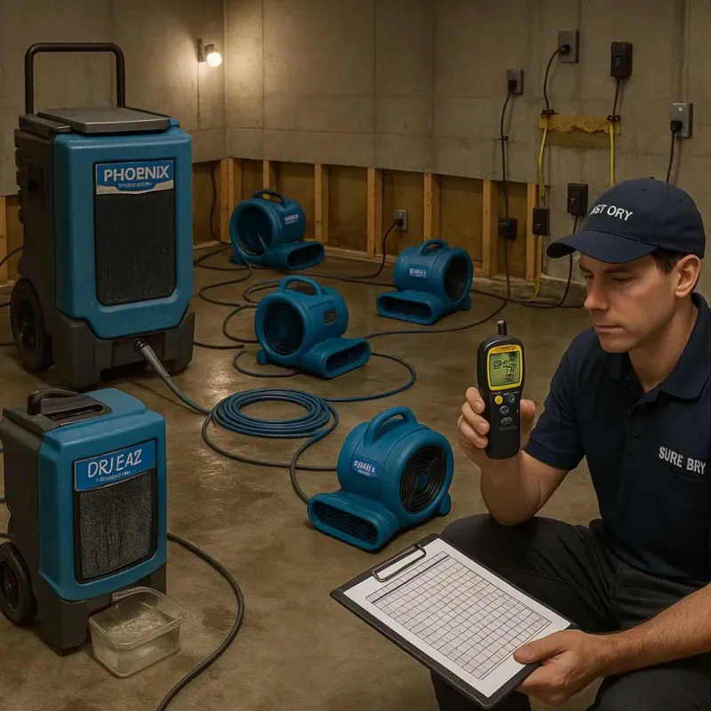 Structural Drying and Dehumidification process in Glynn County, GA